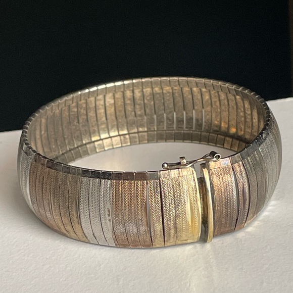 Vintage Sterling silver & gold Milor Italy bracelet cuff - Picture 5 of 16